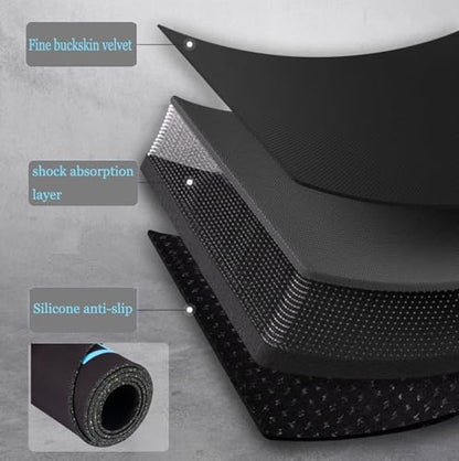 Non-Slip Workout Mat for Ab Roller Wheel, Exercise Mat with Storage Bag, 7mm Extra Thick Exercise Equipment Yoga Floor Mats Home & Gym Sound Insulation Protection Pads