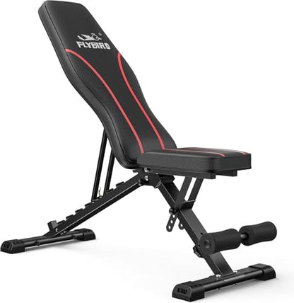 FLYBIRD Adjustable Weight Bench, Full Body Workout Bench for Home Gym - size: L