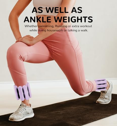 Ankle Weights Wrist Weight for Women Men, Set of 2, 1 lb/2 lb Each - color: Purple, size: 2lb each weight (4lbs Pair)