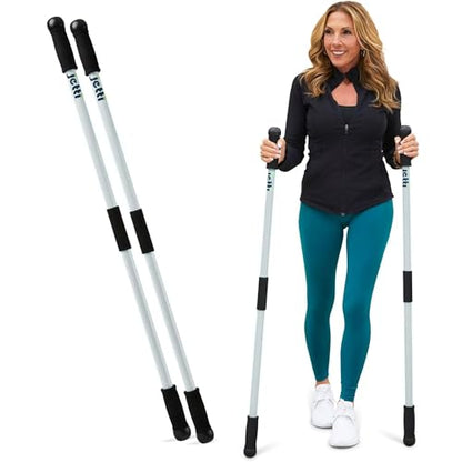 Weighted Walking Sticks for Seniors, Women & Men – 1.2lb Each Ergonomic Hiking Poles for Balance, Posture & Stability – Durable Trekking Poles for Walking