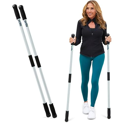 Weighted Walking Sticks for Seniors, Women & Men – 1.2lb Each Ergonomic Hiking Poles for Balance, Posture & Stability – Durable Trekking Poles for Walking - color: Gray, size: X-Large
