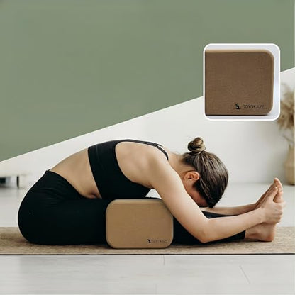 Cork Yoga Blocks,Natural Cork Soft Non-Slip Yoga Blocks for Women| Men