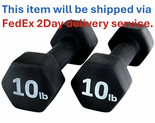 Neoprene Coated Dumbbell Hand Weight Set - style: 10-Pound, Set of 2