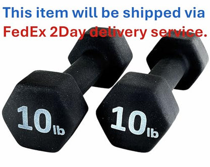Neoprene Coated Dumbbell Hand Weight Set - style: 10-Pound, Set of 2