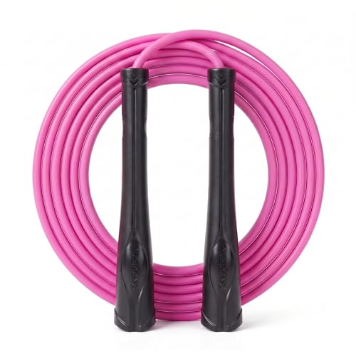 YUEDONG Women's Silent Jump Rope for Fitness, Apartment Friendly Adjustable PVC Exercise Rope, Tangle-Free Skipping Rope with Ergonomic Grip for Home Workout, Cardio, Weight Loss and Fat Burning - color: BLACK