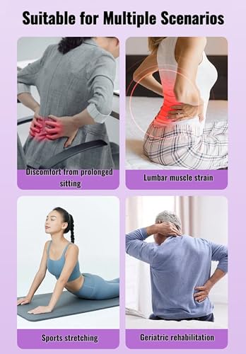 Adjustable Back Stretcher for Muscle Relaxation, Ergonomic Arch Design Lumbar Support Board, Back Cracker Board for Posture Correction, Home Lower Back Pain Relief Tool (Grayish Blue)