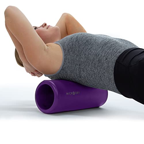 MICRODRY Deluxe Fitness Foam Back Roller for Muscle Relief, Roller for Yoga, Stretching, Deep Tissue Firm Massage & Trigger Point Release, Exercise Workout at Home or Gym, 13x5.3, Purple - color: Purple