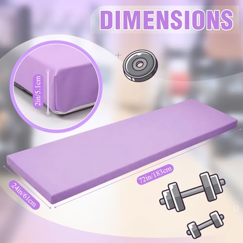 Lyrow 2 Inch 72"x24" Thick Foldable Yoga Mat with Carry Strap, Non-slip Portable Foam Gym Mat for Yoga, Pilates and Stretching