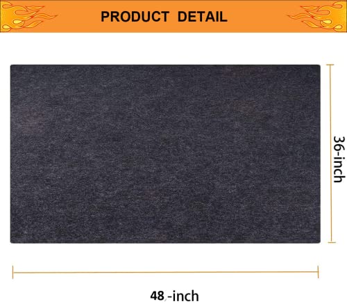 Under Grill Mat,Premium 36"x48"Absorbent Oil Protective mats for Deck &Patio,Grill Mat for Deck,Under Grill Floor Pad to Protect Deck,BBQ Mat for Under BBQ,Waterproof,Reusable - size: 36x48 inch Absorbent grill mat