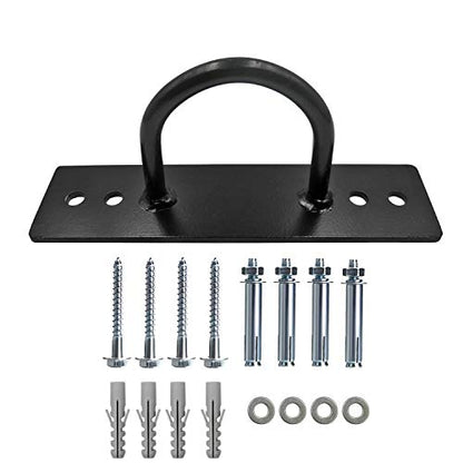 Battle Ropes Anchor, Battle Rope Wall Ceiling Mount Kit Bracket Hook for Suspension Straps Crossfit Gymnastic Rings, Body Weight Strength Training Systems, Yoga Swings Hammocks, Boxing Equipment - color: 1 Black