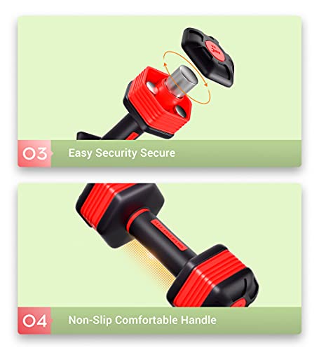 Nice C Adjustable Dumbbells, Neoprene Hand Weights - style: Red 5lb Pair