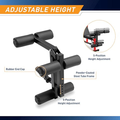 Marcy Deluxe Olympic Weight Bench with Adjustable Back & Bar Catch & Optional Arm Curl, Leg Developer, Lat Tower Attachments (Sold Separately), Personal Home Gym for Strength Training, Weightlifting - color: Leg Developer Only ACC-8116LD