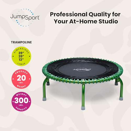 JumpSport 350 PRO 39 Inch Fitness Trampoline Indoor Rebounder Cardio Workout Equipment 300 lb Capacity - color: Thrive