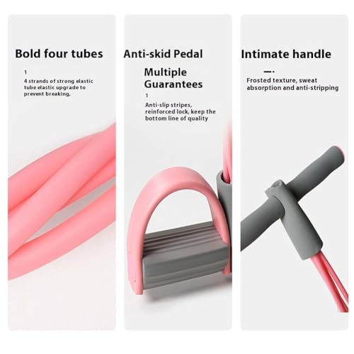 21 Fitness Resistance Bands-4 Tube Pedal Ankle Puller - color: C