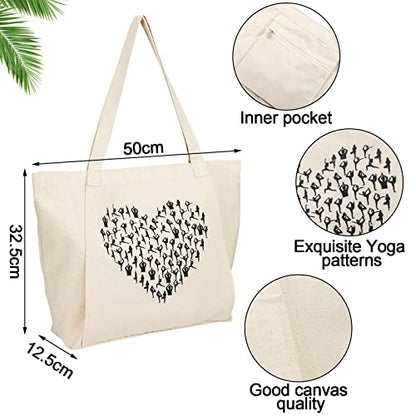 Saintrygo Yoga Bags for Women with Mat Carrier Canvas Pilates Tote Carryall Fits All Your Stuff for Travel Gym Workout