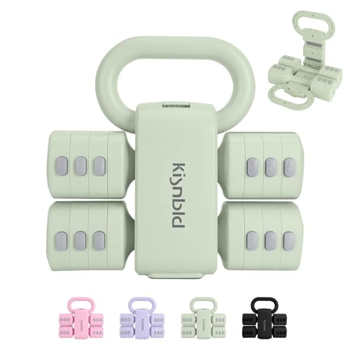 kisnbld Adjustable Dumbbell Set, 2-in-1 Dumbbells & Kettlebell,Hand Weights - color: Green