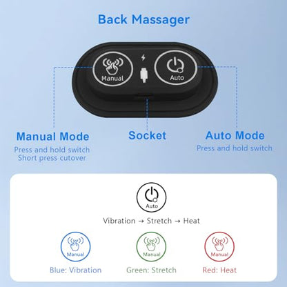 3 in 1 Lower Back Massager - Electric Lumbar with Heat, Vibration Massager, Airbag Traction,Lumbar Support Pillow for Lower Back Pain Relief,Deep Tissue Relaxation FSA Eligible/HSA Eligible