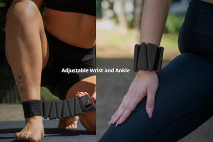 GAOS Wrist & Ankle Weights for Women - Wearable Weighted Bangles for Pilates, Yoga, Walking & Strength Training,Adjustable Fit, Soft Silicone Anti-Slip Design - 2 lbs Pair (Set of 2).