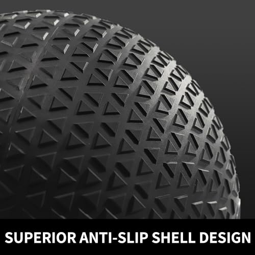 XPRT Fitness Slam Ball - Professional Dead Bounce Weighted Exercise Ball | Medicine Ball with Secure Textured Grip | Heavy Duty Rubber Shell for Cross Training, HIIT, Core Strength Training