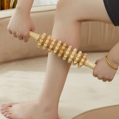 Wood Massage Roller Muscle Roller Cellulite Massage Tool Fascia Blaster Lymphatic Drainage Massager Wood Therapy Massage Tools for Deep Tissue Muscle Relief Recovery(9-Wheel) - style: 9-Wheel Massager
