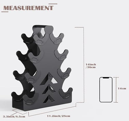 Dumbbell Rack, Stand Only, No Install Needed Small Weight Rack with Dumbbell Protector Edge,Suitable for Rubber-Coated Dumbbells
