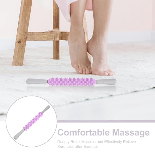 Yoga Massage Stick Trigger Point Roller Stick for Deep Tissue Muscle Therapy, Shoulder and Back Massage Tool for Post-Workout and Fitness