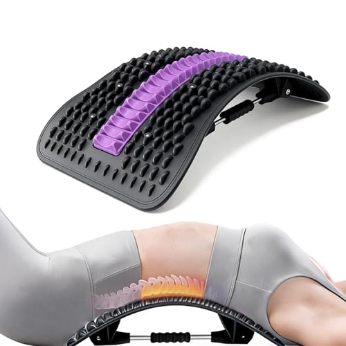 Adjustable Back Stretcher for Lower Back Stretching,Manual Spinal Decompression Board for Daily Use,Portable Lumbar Stretch Tool for Home Office & Travel.