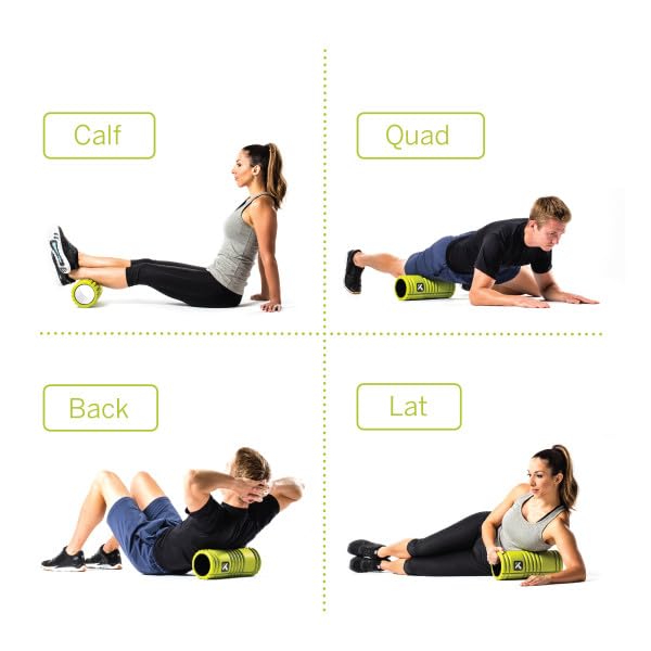 TriggerPoint Grid 1.0 Foam Roller - 13" Multi-Density Massage Roller for Deep Tissue & Muscle Recovery - Relieves Tight, Sore Muscles & Kinks, Improves Mobility & Circulation - Targets Key Body Parts - color: Lime