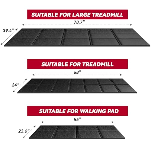 Walking Pad Mat for Carpet, Treadmill Mat for Hardwood Floors, High Density, 0.2" Thickness, Folable, Floor Protection Mats for Bike, Elliptical, Treadmill - size: 55.1"L x 23.6"W x 0.2"Th