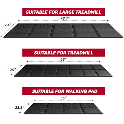 Walking Pad Mat for Carpet, Treadmill Mat for Hardwood Floors, High Density, 0.2" Thickness, Folable, Floor Protection Mats for Bike, Elliptical, Treadmill - size: 55.1"L x 23.6"W x 0.2"Th