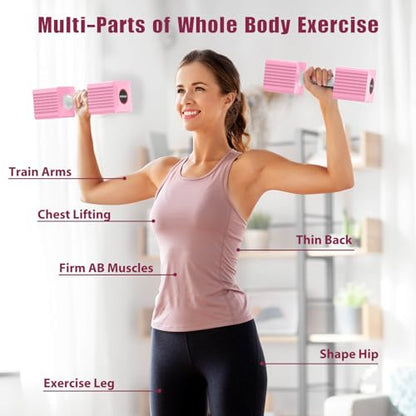 Adjustable Weight Dumbbells Set of 2, 3.4lb/5.7lb/8lb/10.3lb/12.6lb Each Hand Weight Sets for Women/Men, Adjustable Dumbbells Set for Home Gym Fitness Workout Strength Training - color: Peachy