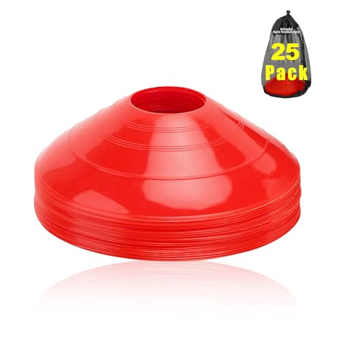 Ashsajkd(Set of 25/50/100 - Agility Soccer Cones with Carry Bag and for ， Football Cones for TrainingFootball, Basketball, Coaching, Agility Cones for Indoor and Outdoor Games
