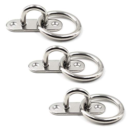 Ceiling Wall Mount Hook Heavy Duty Anchor with Ring 1/4" 6mm 304 Stainless Steel Great for Yoga Swings Hammocks/Boat Rigging/Marine Deck Hardware/Suspension Training Straps - color: 6mm ellipse with ring