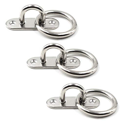Ceiling Wall Mount Hook Heavy Duty Anchor with Ring 1/4" 6mm 304 Stainless Steel Great for Yoga Swings Hammocks/Boat Rigging/Marine Deck Hardware/Suspension Training Straps - color: 6mm ellipse with ring