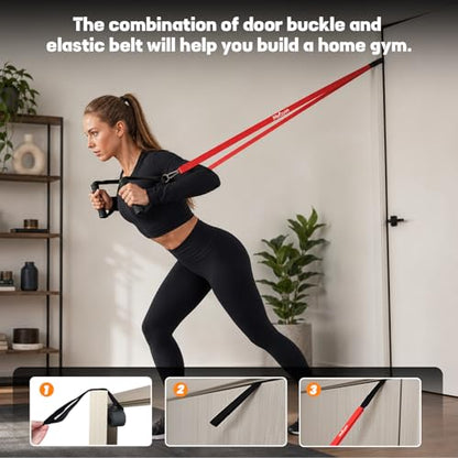 Resistance Bands Set for Women Beginners Seniors-3 Pack Pull Up Bands with Door Anchor Handles - Low Impact Exercise Bands for Home Workouts Yoga Pilates Recovery & Mobility Stretching Toning