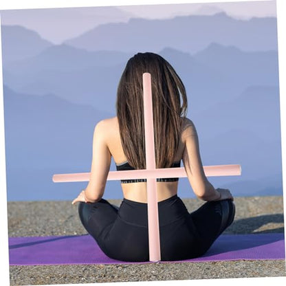 KOMBIUDA Yoga Sticks 2-Pack 23.62In Hunchback Correction Rods Lightweight Back Stretching Tools with Slip-Resistant Surface for Pilates Yoga and Daily Exercise