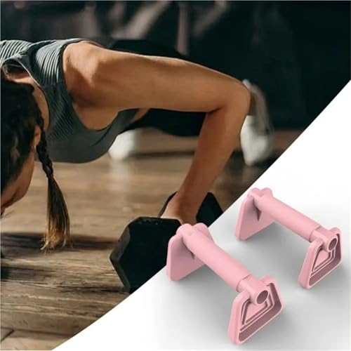 Push Up Bar Pushup Handles 1Pair Street Fitness Push Up Bar Thickened Handle PP Flatland Push-up Rack Pectoralis Major Stable Planche - color: Pink