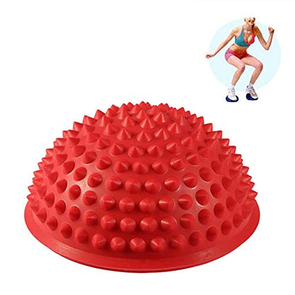 Hedgehog Balance Pods, Foot Massage Half Ball Balance Pods Spiky, Half Spiky Fitness Domes for Kids Adults Sports, Foot Massage, Stability Training(red)