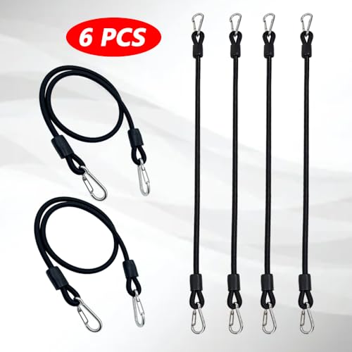 6 PCS Stepper Resistance Bands 30 inch Multi-Functional Pulling Rope Fitness Resistance Belt Double Headed Metal Buckle,Suitable for Fitness Rally Training.-Black