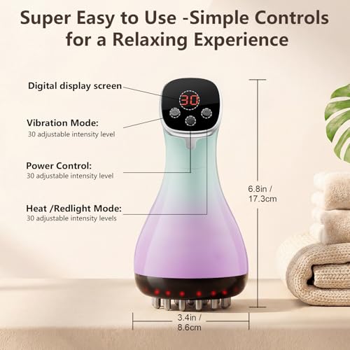 Lymphatic Drainage Massager & Anti Cellulite Massage Tool - Helps Reduce the Appearance of Cellulite and Stretch Marks, 4-in-1 Body Sculpting Machine with Heat, Light, Vibration & Microcurrent