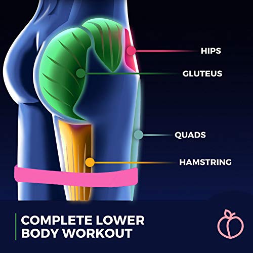 5 Pack Non Slip Resistance Booty Bands with Travel Carry Bag, Barre Exercise FlexBands for Legs and Butt, Home Workout Fitness, Squats, Stretching, Gym, Yoga, Physical Therapy, Pilates for Women
