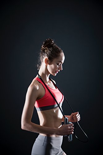 Tangram Smart Rope PURE (App-Connected Smart Jump Rope for Fitness and Workouts, Jump Counter, Adjustable Length, Bluetooth Enabled, Track Calories and Jumps, Dual Ball Bearing Rotation)
