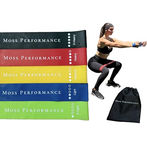 Premium Resistance Bands, for Physical Therapy, Strength Training, Pilates Exercise, Home Workouts, Strong Latex Rubber Loop Bands, Set of 5
