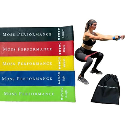Premium Resistance Bands, for Physical Therapy, Strength Training, Pilates Exercise, Home Workouts, Strong Latex Rubber Loop Bands, Set of 5