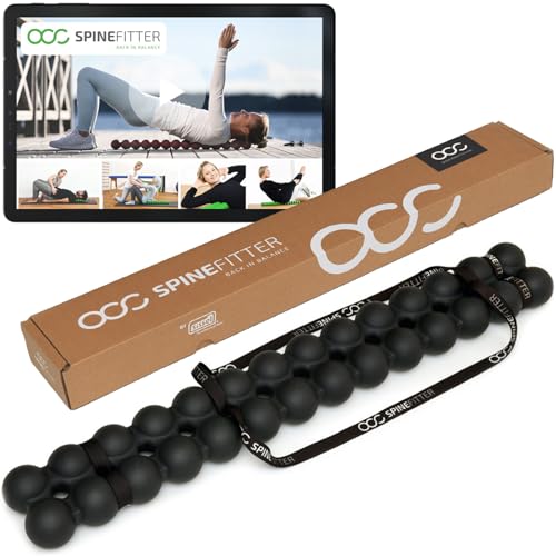 SPINEFITTER by SISSEL | Massage Device for Back & Balance | Back Trainer Relieves Tension & Blockages | Ideal for Pilates and Yoga | for Relaxation of The Spine | for Home & Professional (Black) - color: Black