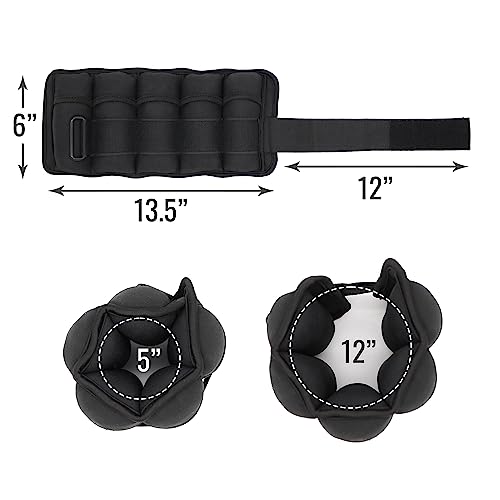 DMI Adjustable Wrist or Ankle Weights, 5 Removable Sand Pockets for Weight Adjustment, for Men & Women, Walking Weights, Adjustable Length, Max Weight of 10lbs, 2 X 5lbs