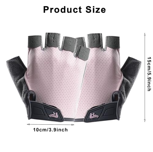 Fingerless Workout Gloves for Women Men - Anti-Slip Shock-Absorbing Glove for Fitness Cycling Outdoor Sports