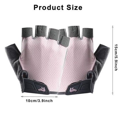 Fingerless Workout Gloves for Women Men - Anti-Slip Shock-Absorbing Glove for Fitness Cycling Outdoor Sports