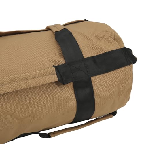 Multi-Purpose Fitness Sandbag with Filler Bags and 6 Handles, Oxford Fabric Training Weight Bag, for Indoor Gym - color: Khaki