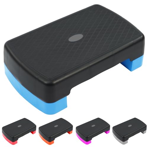 18" Aerobic Exercise Step Platform, Lightweight Portable Step Up Platform Trainer, Adjustable Height 3.9”5.9” for Home Gym